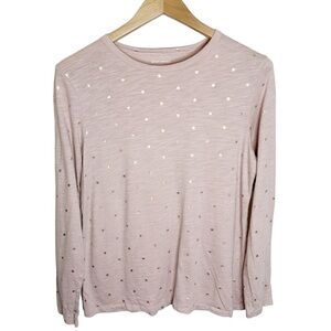 Banana Republic Factory scattered metallic stars slub cotton long sleeve tee M
